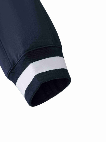 V-Neck Contrast Collar Boxy Sweatshirt - Tribemodeplus
