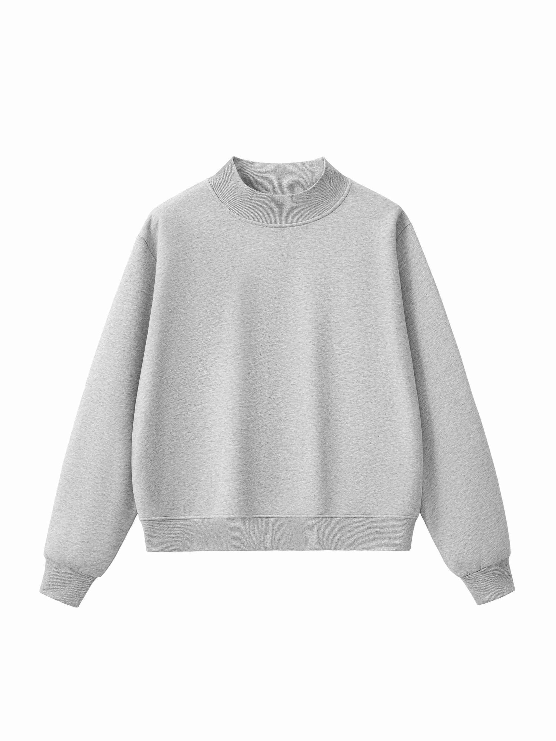 Essential Fleece Mock-Neck Crew Sweatshirt - Tribemodeplus