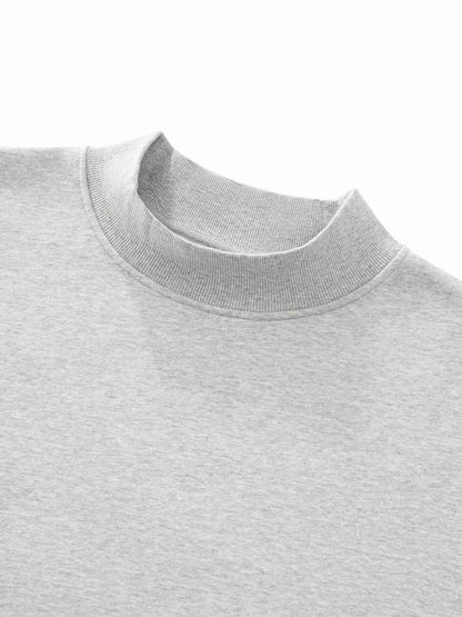 Essential Fleece Mock-Neck Crew Sweatshirt - Tribemodeplus