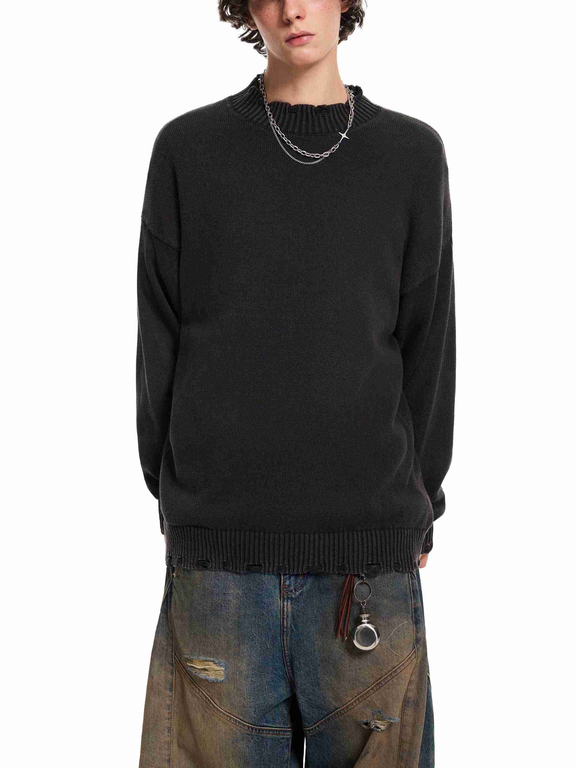 Vintage Washed Hand-Frayed Sweater - Tribemodeplus