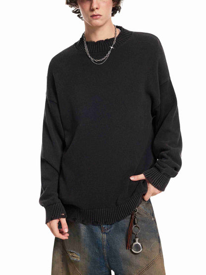 Vintage Washed Hand-Frayed Sweater - Tribemodeplus