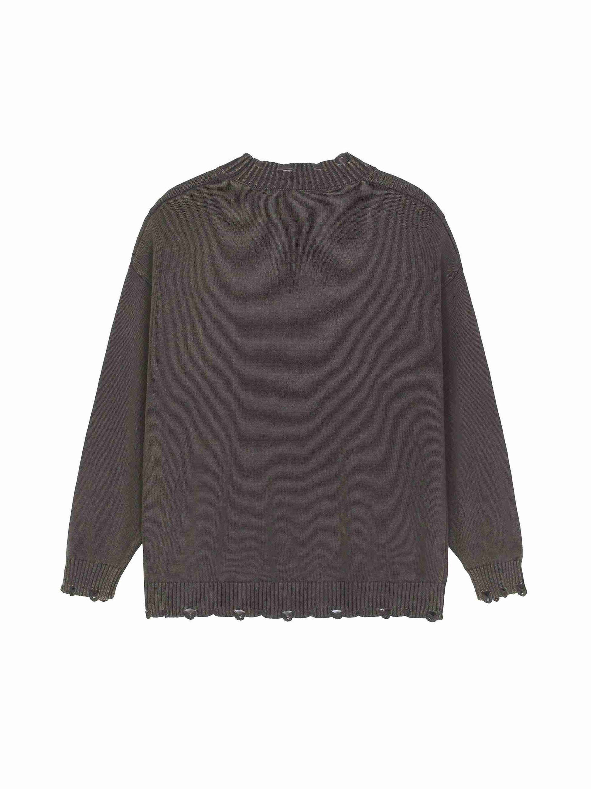 Vintage Washed Hand-Frayed Sweater - Tribemodeplus