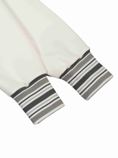 Striped Rib Collar Zip Jacket - Tribemodeplus