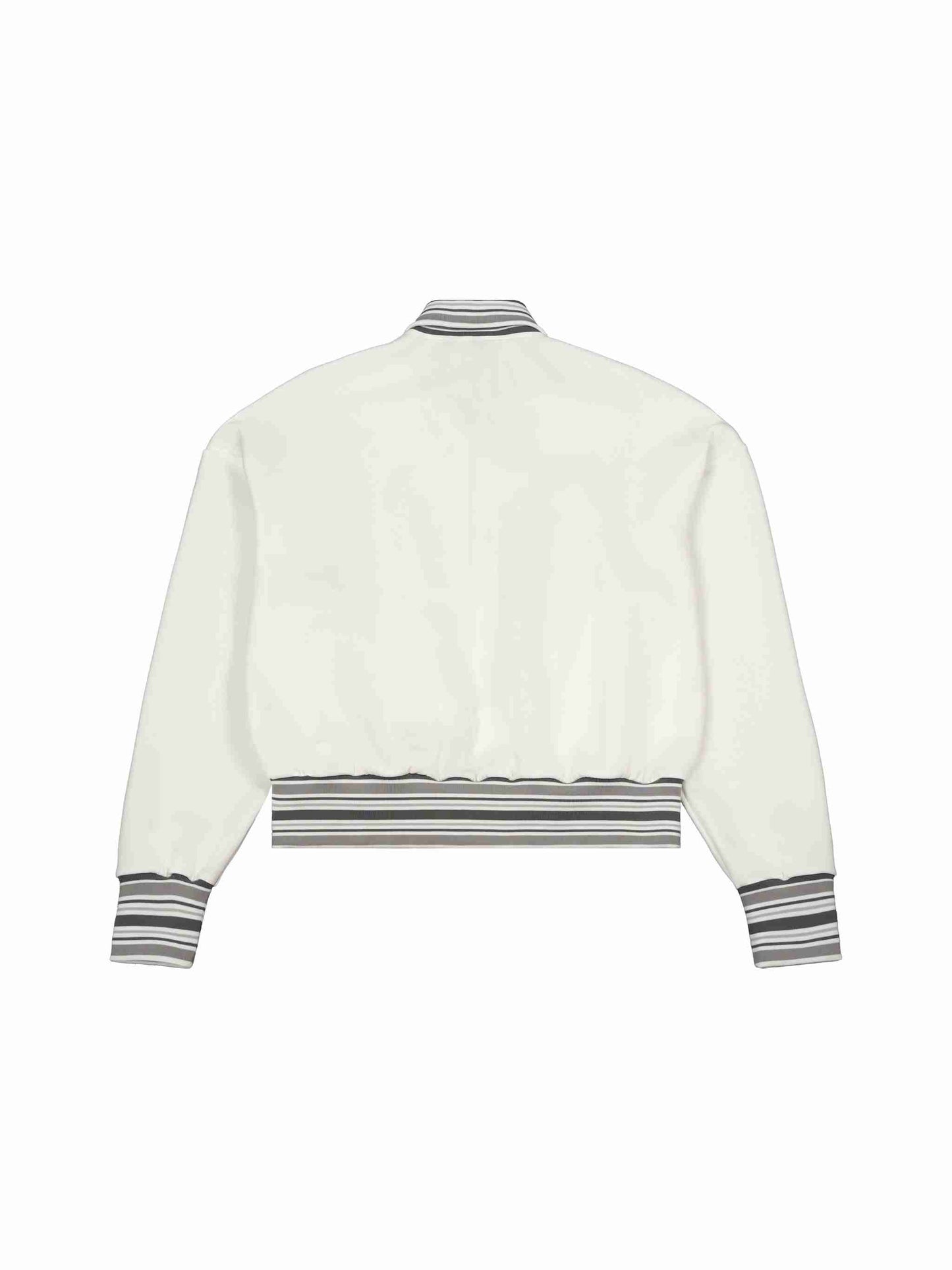 Striped Rib Collar Zip Jacket - Tribemodeplus