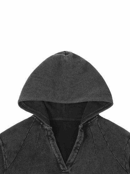 Vintage Washed Raw Edge Hoodie - Tribemodeplus