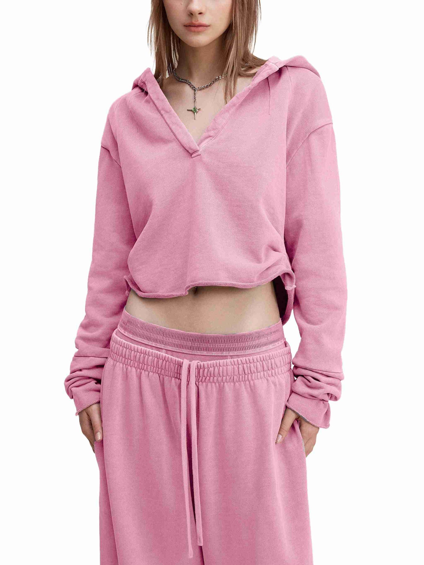 Vintage Washed Raw Edge Hoodie - Tribemodeplus