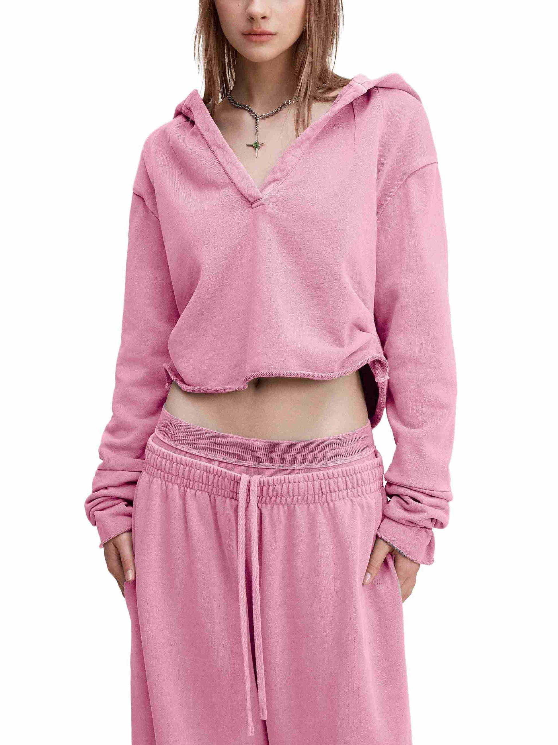 Vintage Washed Raw Edge Hoodie - Tribemodeplus