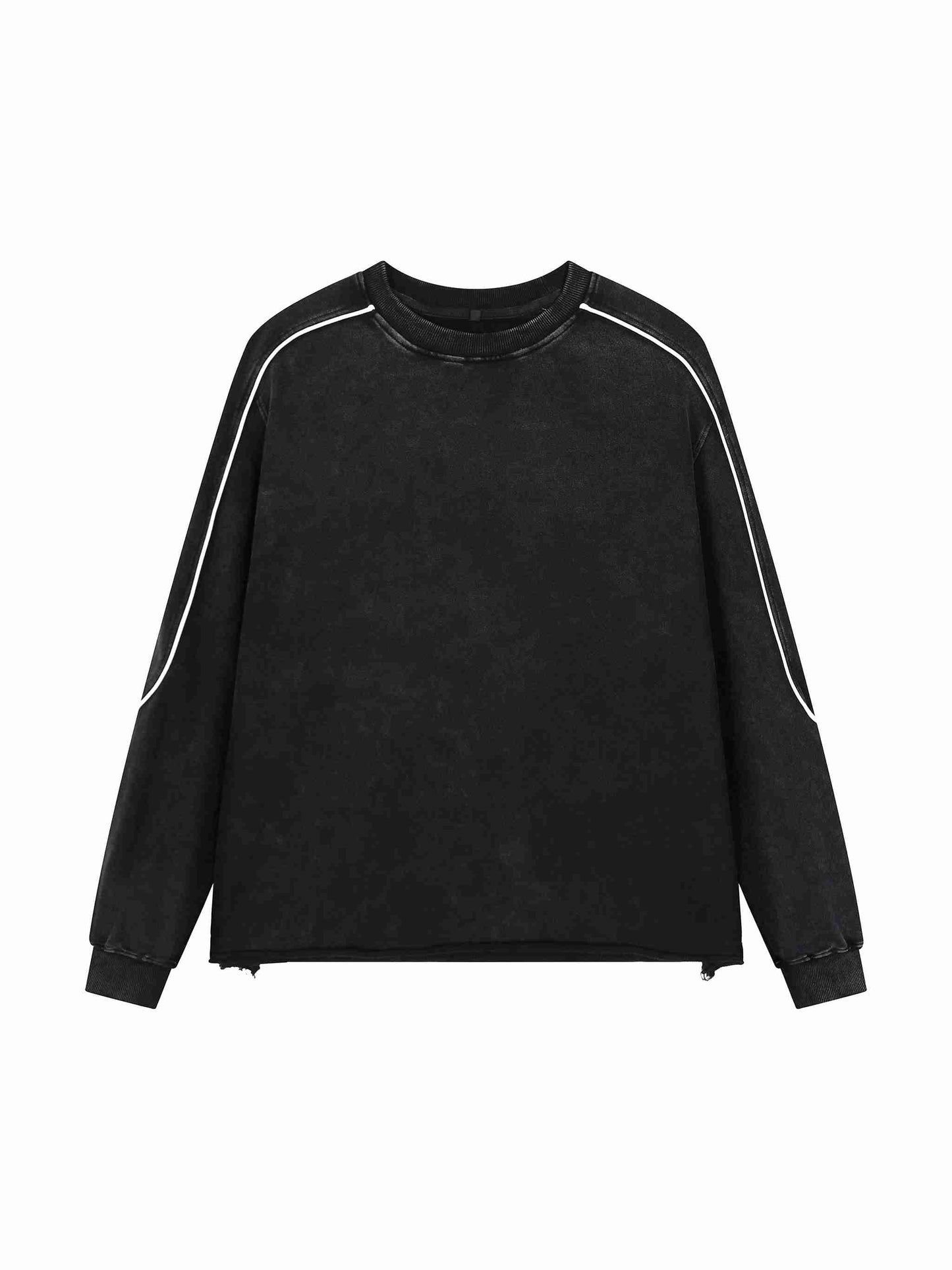 Mineral Wash Piping Raw Hem Sweatshirt - Tribemodeplus