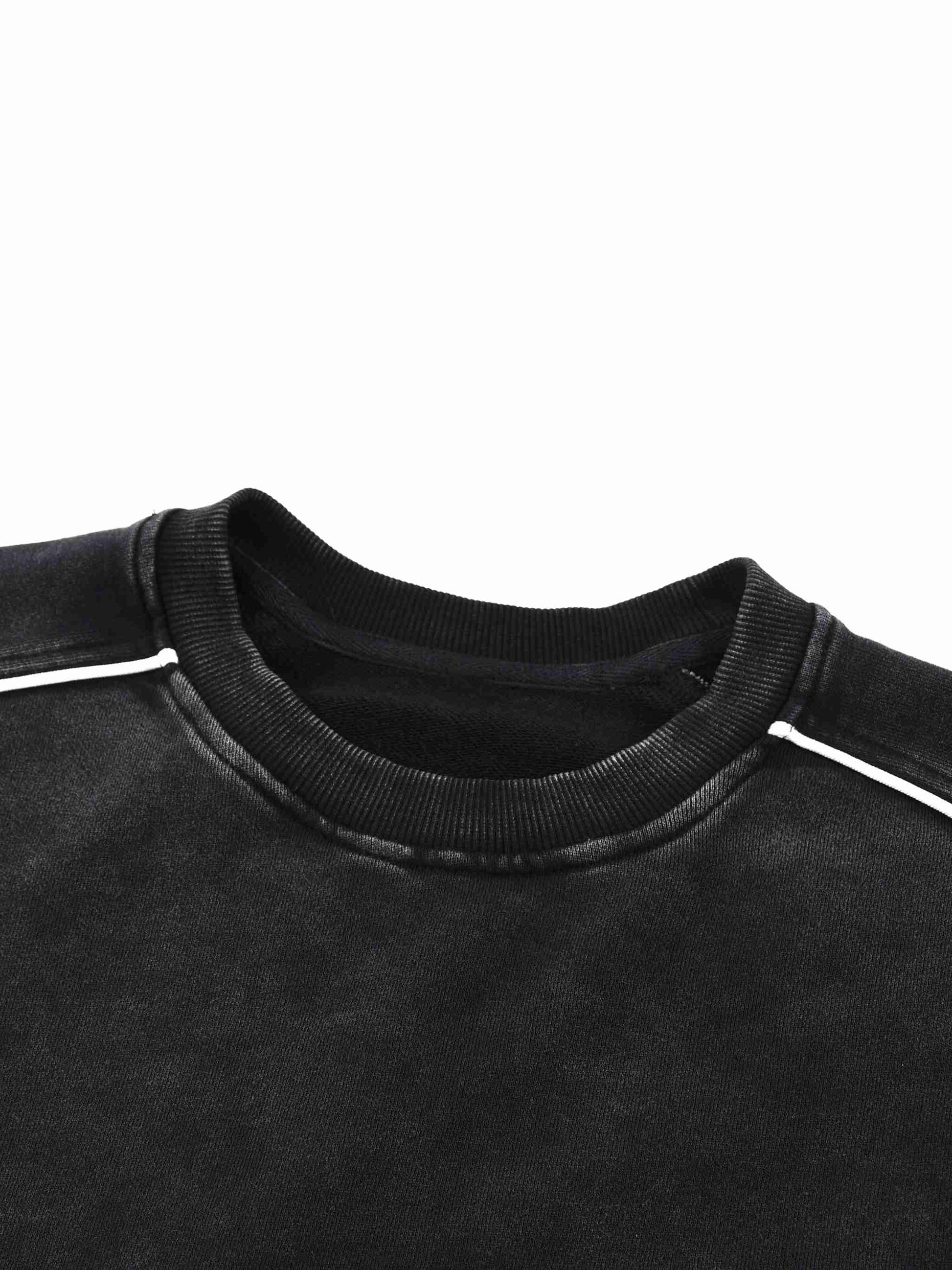 Mineral Wash Piping Raw Hem Sweatshirt - Tribemodeplus