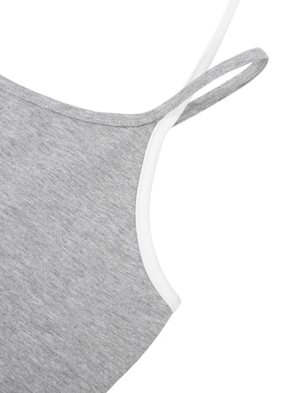 Contrast Binding Halter Tank Top